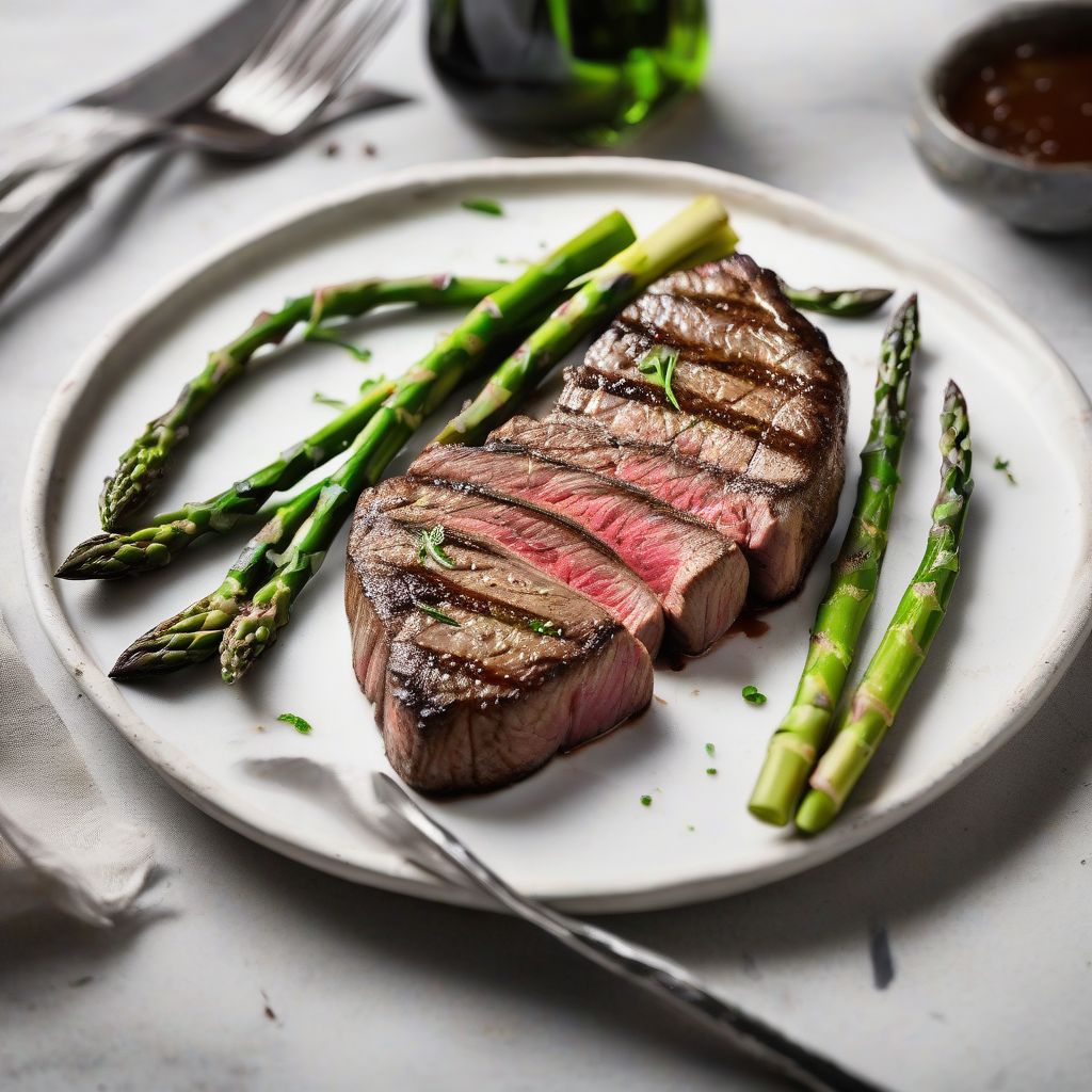 Perfectly seared steak and asparagus