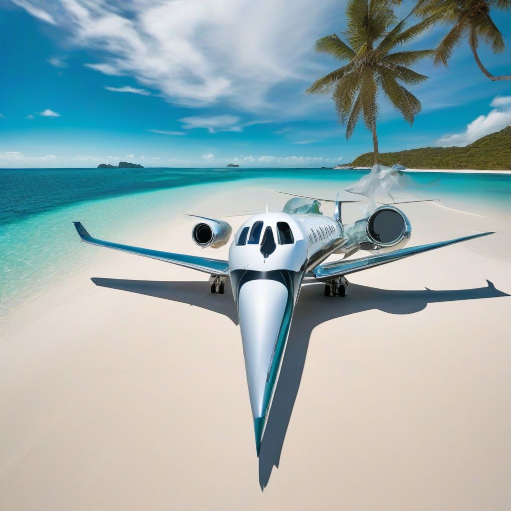 Private Jet on Remote Island