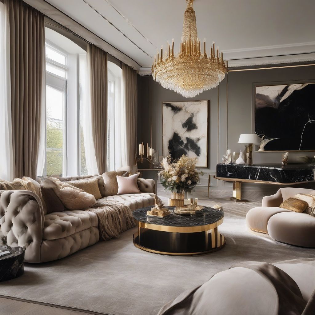 Sophisticated Living Room with Luxury Furniture